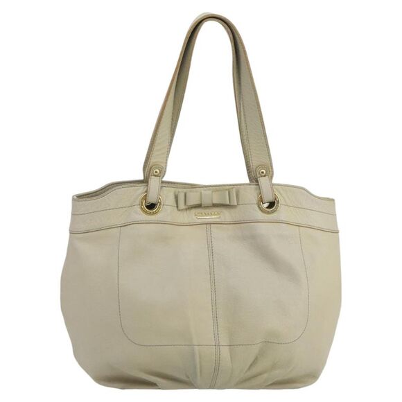 Burberry Beige Leather Tote Bag (Pre-Owned) - Picture 1 of 16